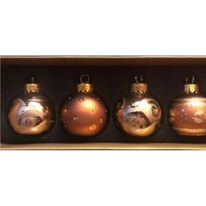 Vintage Christmas Glass Ornaments 4 pk